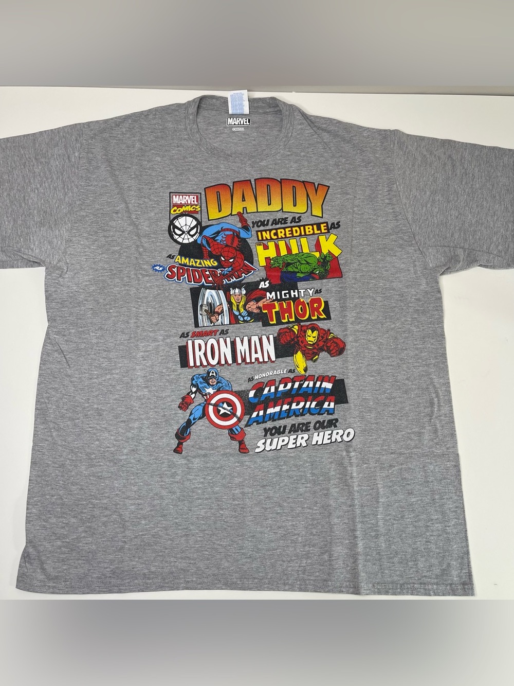 Men's Marvel Avengers Father's Day Retro Comic Graphic T-Shirt Size XL